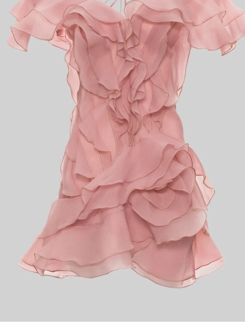 Pink Ruffle Mini Dress - Elegant Women's Dress